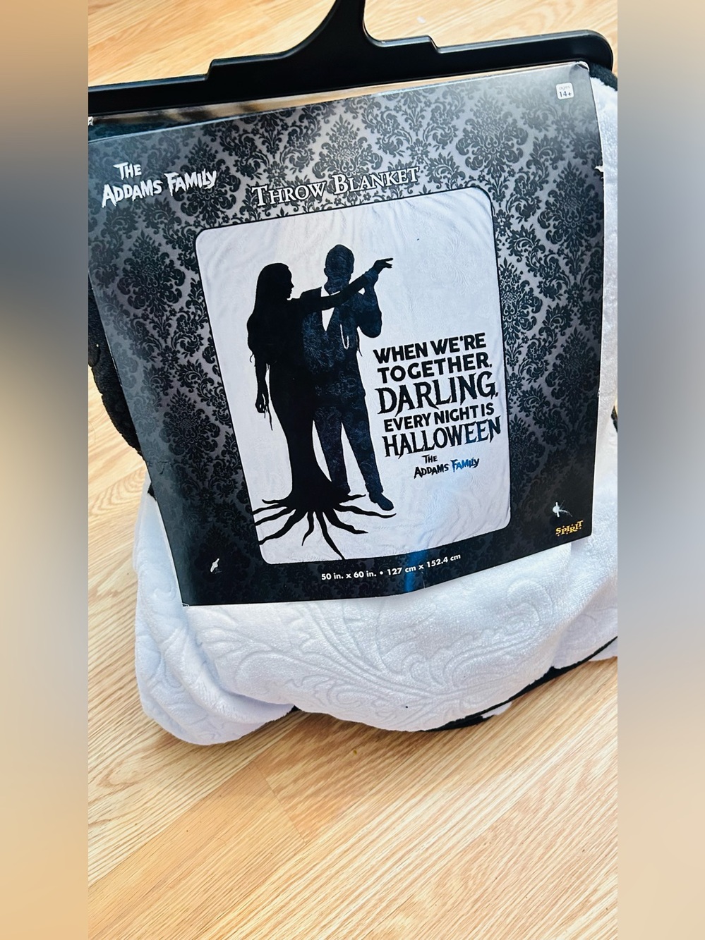 The Addams Family Throw Blanket 50”X60” White with Black Graphic